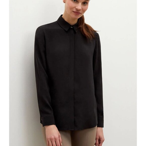 MM Lafleur The Lagarde Shirt Crepe in Black Size 12 - Picture 1 of 9